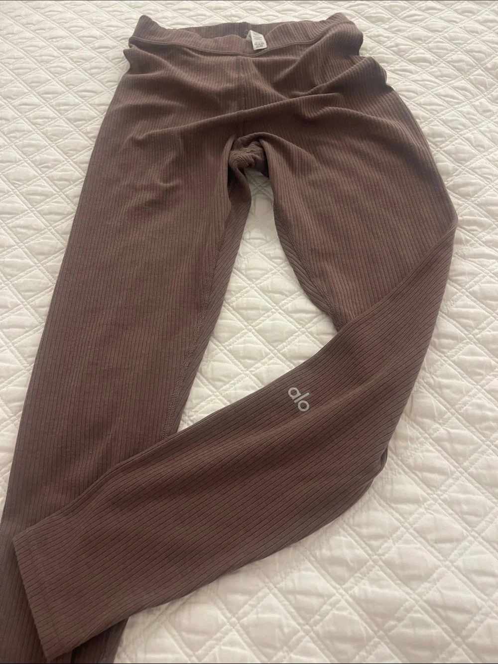 ALO yoga  high waist Ribbed Chocolate Brown Leggings
